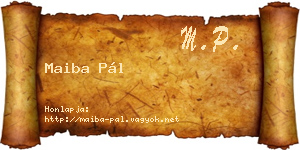 Maiba Pál névjegykártya